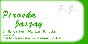 piroska jaszay business card